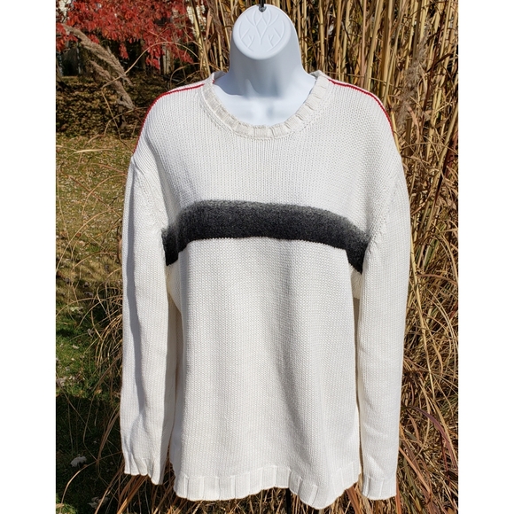 SOLD Nautica Wool Stripe Red Piping Sweater - Picture 5 of 8